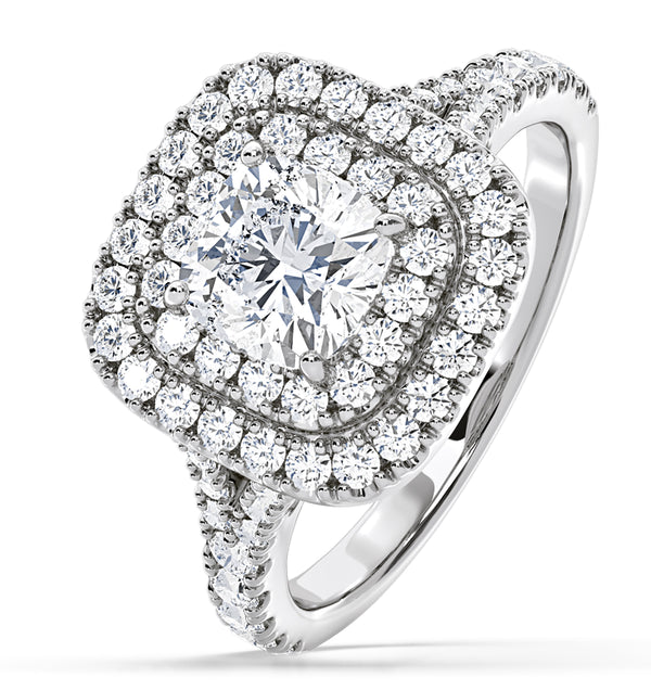 Anastasia GIA Diamond Halo Engagement Ring in Platinum 1.70ct G/VS1