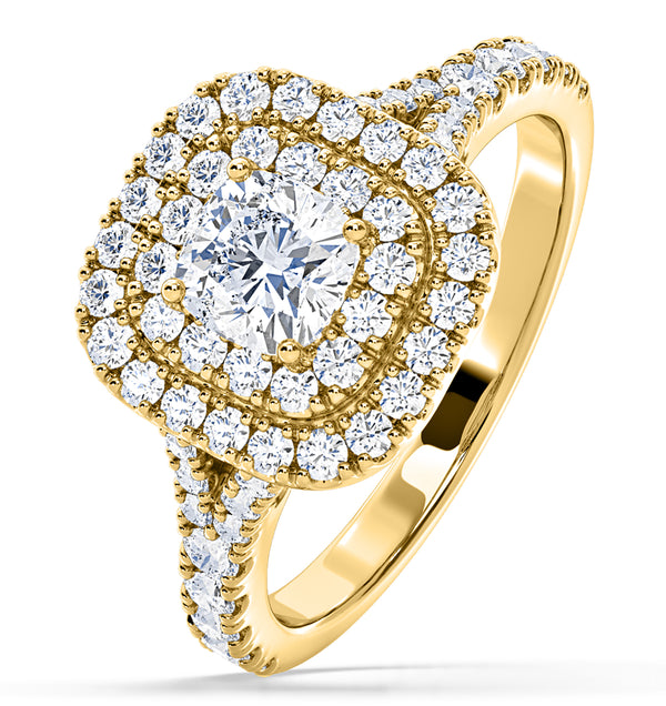 Anastasia Diamond Halo Engagement Ring in 18K Gold 1.30ct G/SI1
