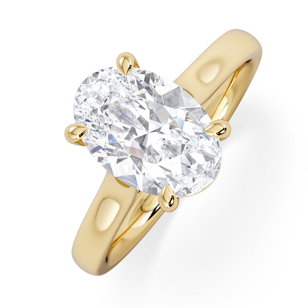 Amora Oval 2.00ct Lab Diamond Engagement Ring F/VS1 Set in 18K Gold