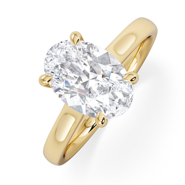 Amora Oval 2.00ct Hidden Halo Lab Diamond Engagement Ring F/VS1 Set in 18K Gold