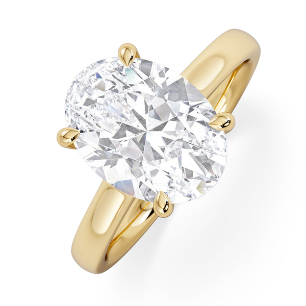 Amora Oval 3.00ct Hidden Halo Lab Diamond Engagement Ring G/VS1 Set in 18K Gold