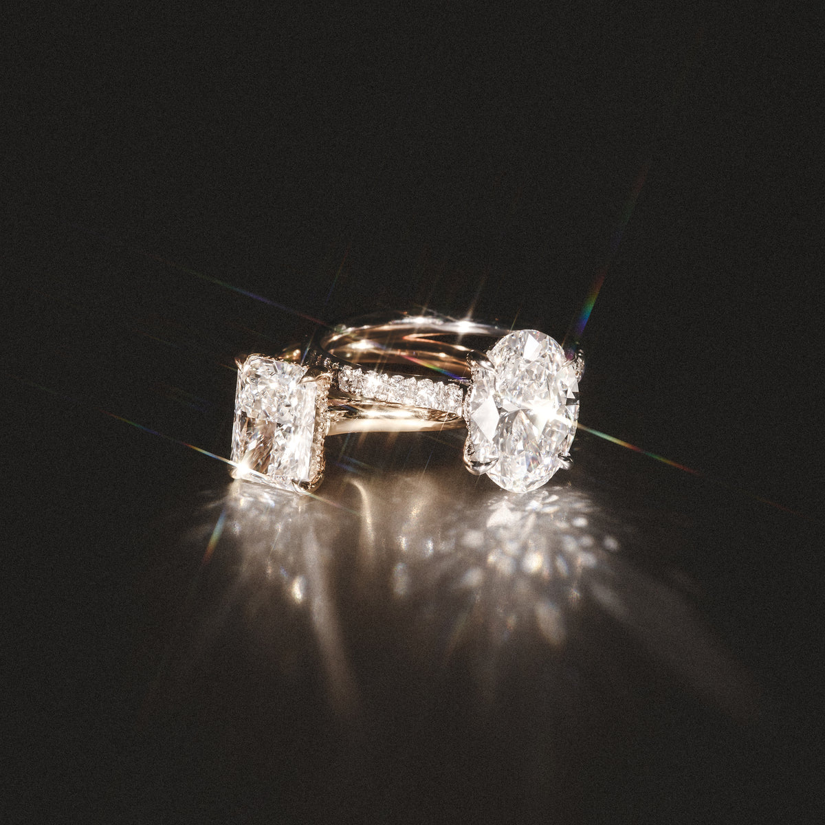 Amora Radiant 1.00ct Lab Diamond Engagement Ring F/VS1 Set in 18K Gold