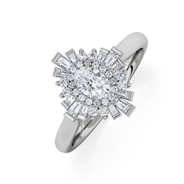 The Radiance Lab Diamond Ring 0.52ct H/SI Set in 925 Silver
