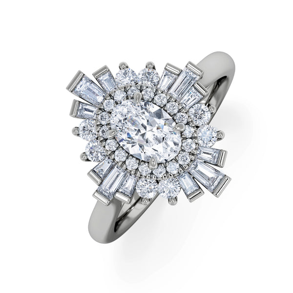 The Radiance Lab Diamond Ring 1.08ct H/SI Set in 9K White Gold