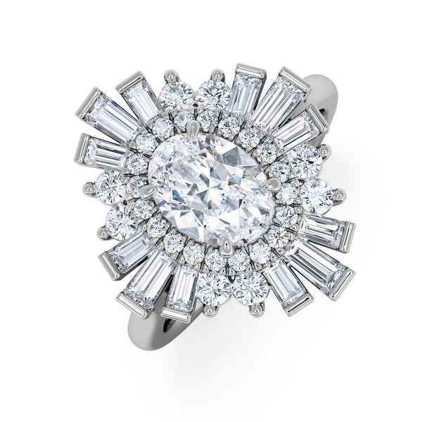 The Radiance Lab Diamond Ring 2.00ct H/SI Set in 9K White Gold