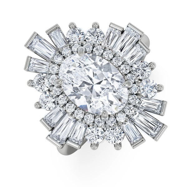 The Radiance Lab Diamond Ring 3.35ct H/SI Set in 18K White Gold