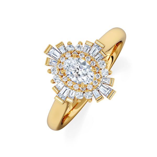 The Radiance Lab Diamond Ring 0.52ct H/SI Set in 18K Gold Vermeil