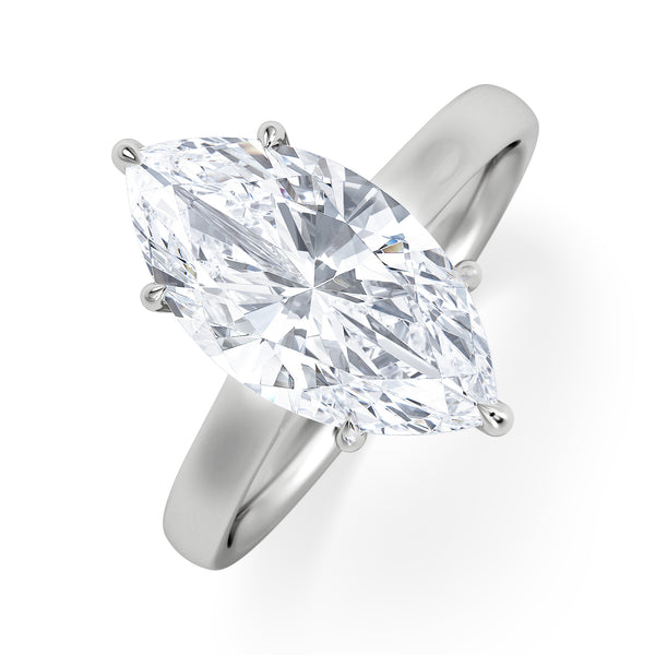 Amora Marquise 3.00ct Lab Diamond Engagement Ring G/VS Set in Platinum