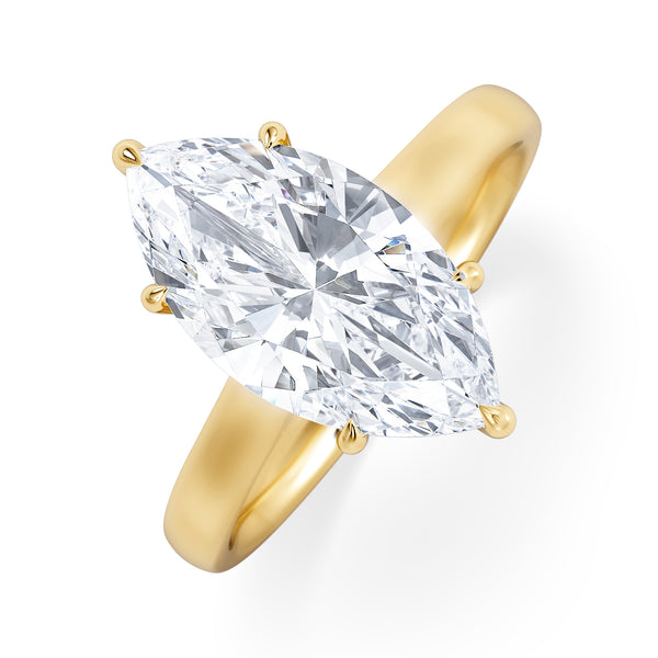 Amora Marquise 3.00ct Lab Diamond Engagement Ring G/VS Set in 18K Gold
