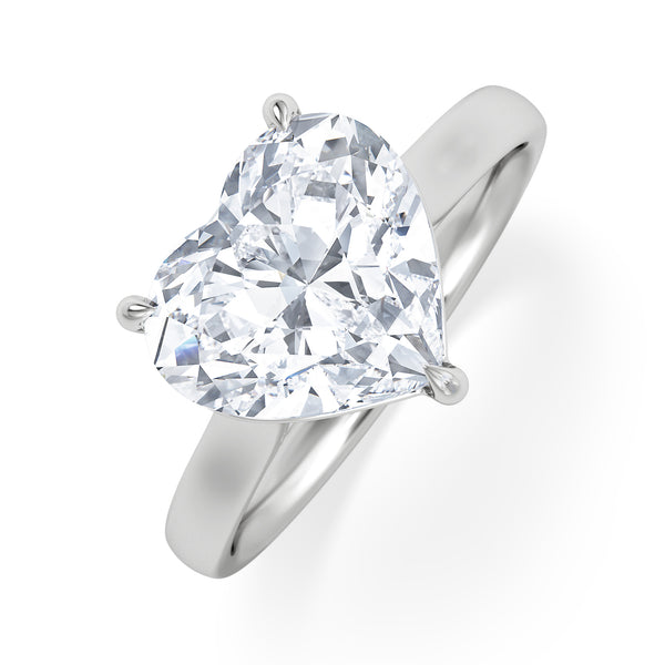 Amora Heart 3.00ct Lab Diamond Engagement Ring G/VS Set in 18K White Gold