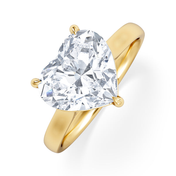 Amora Heart 3.00ct Lab Diamond Engagement Ring G/VS Set in 18K Gold