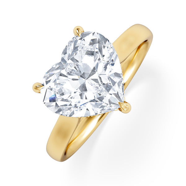 Amora Heart 3.11ct Hidden Halo Lab Diamond Engagement Ring G/VS Set in 18K Gold