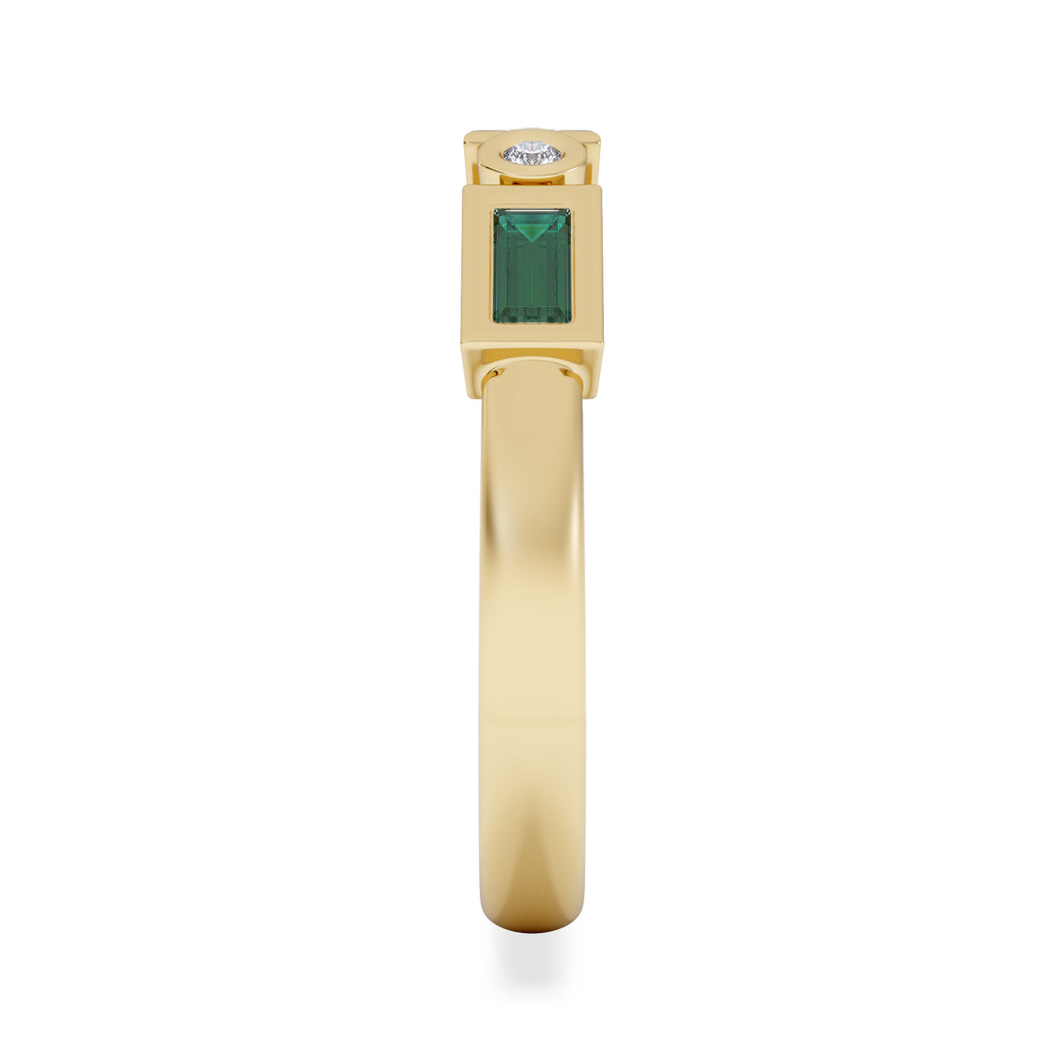 Forme 0.37ct Baguette Cut Lab Emerald 5 Stone Ring in 18K Gold Vermeil