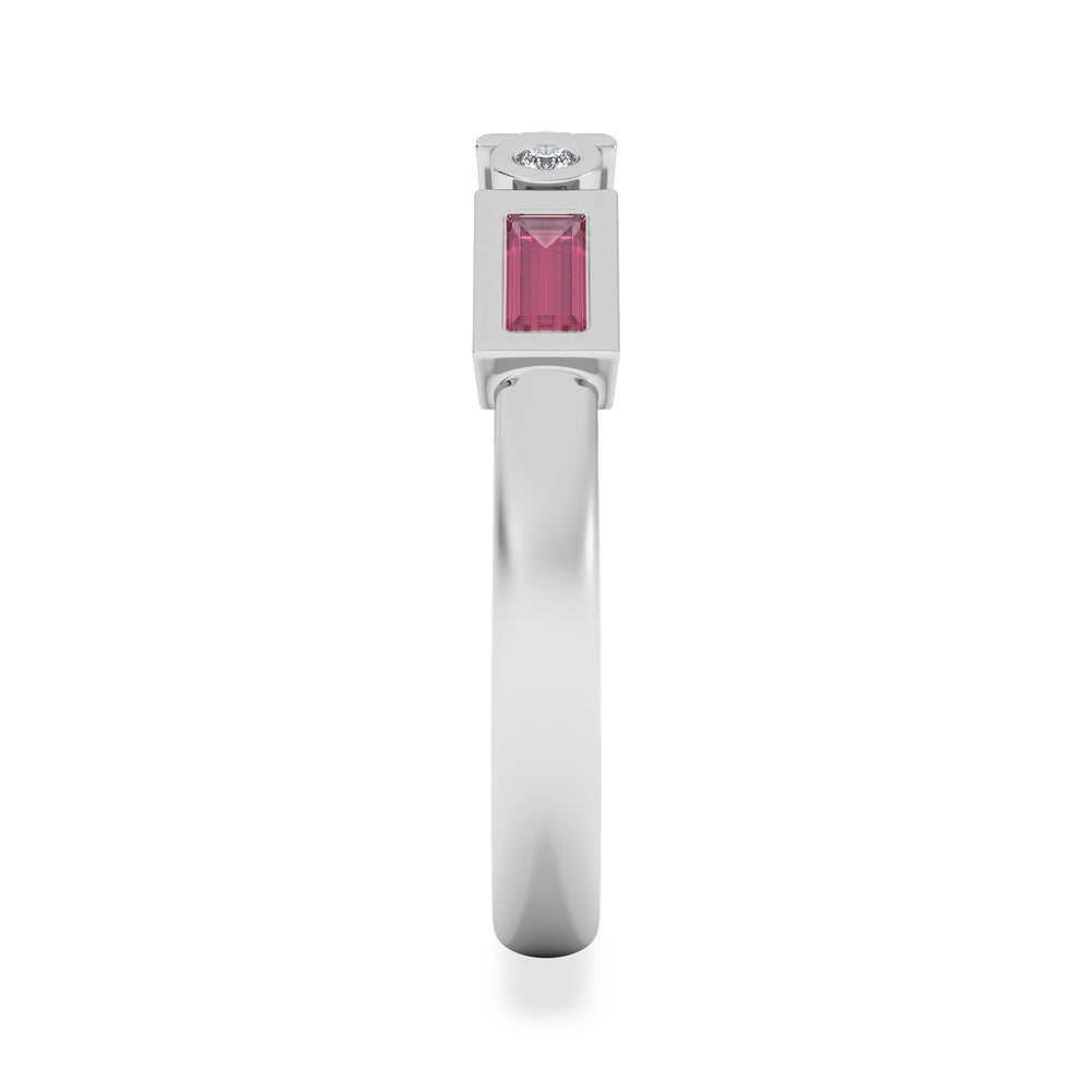 Forme 0.37ct Baguette Cut Lab Ruby 5 Stone Ring in Sterling Silver