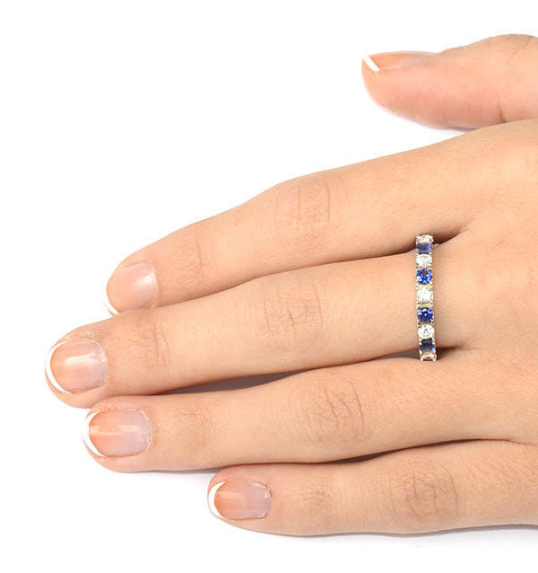 Sapphire 1.70ct H/SI Diamond Platinum Eternity Ring Item HG20-422UJUS