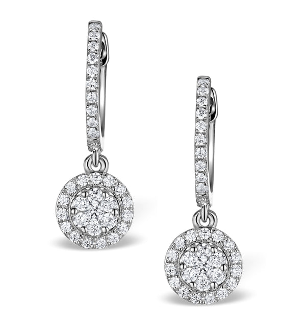Halo Lab Diamond Drop Earrings - Florence - 0.46ct - in 9K White Gold