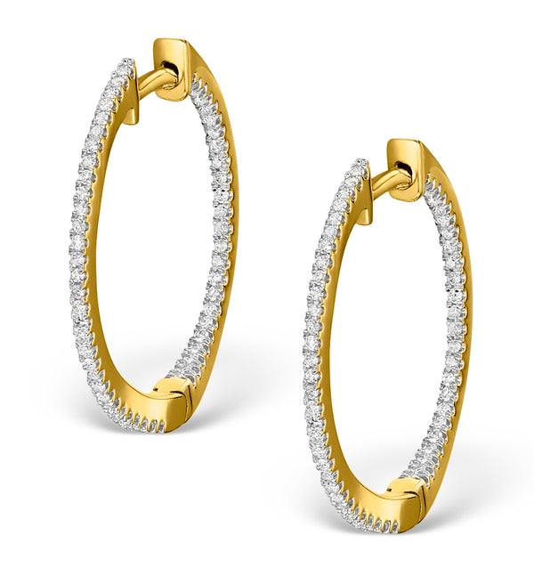 Diamond Hoop Earrings 0.54ct H/Si in 18K Gold - P3486