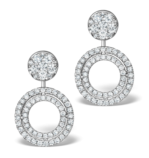Athena Diamond Drop Earrings Multi Wear 1ct in 18K White Gold - P3493