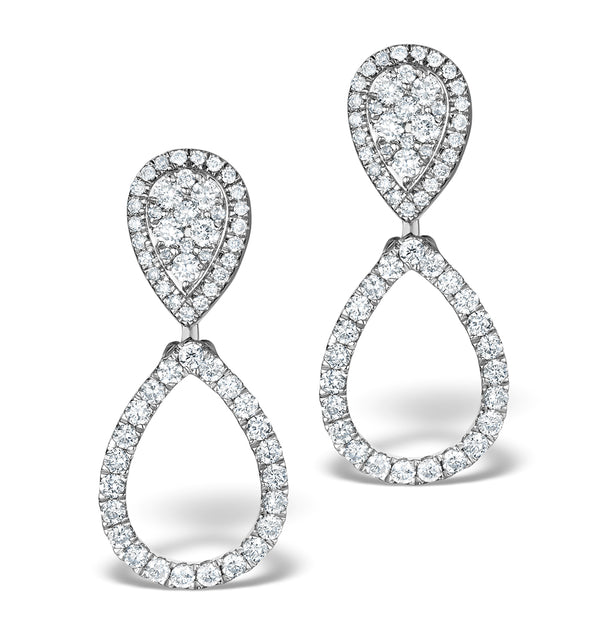 Athena Lab Diamond Drop Earrings Multi Wear 0.90ct 9K White Gold