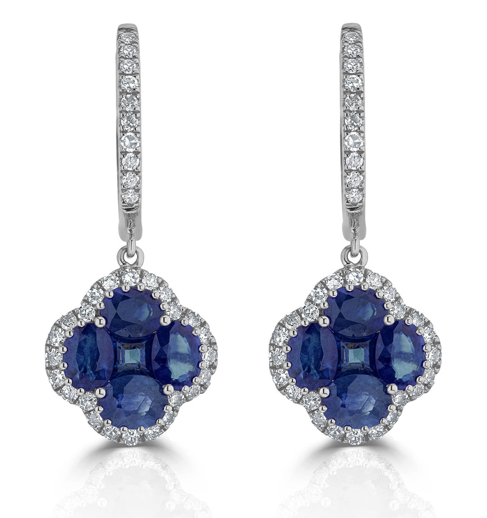 Sapphire 2.15ct And Diamond 18K White Gold Alegria Earrings