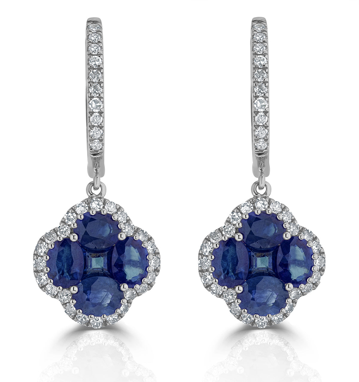 Sapphire 2.15ct And Diamond 18K White Gold Alegria Earrings