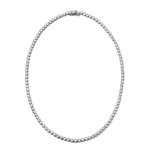 5.00ct Lab Diamond Cluster Tennis Necklace in 9K White Gold H/SI