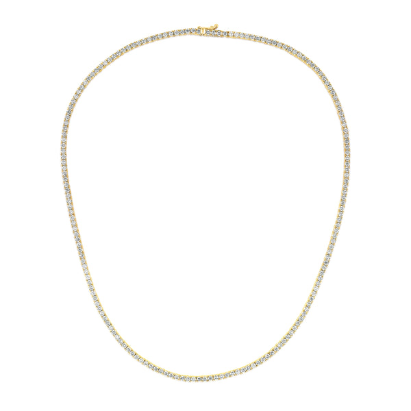8.00ct Lab Diamond Tennis Necklace in 9K Yellow Gold G/VS