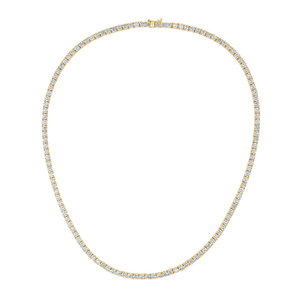 15.00ct Lab Diamond Tennis Necklace in 9K Yellow Gold G/VS