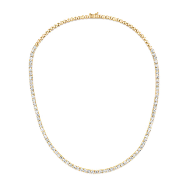 10.00ct Lab Diamond Tennis Necklace 3/4 Set in 9K Yellow Gold G/VS