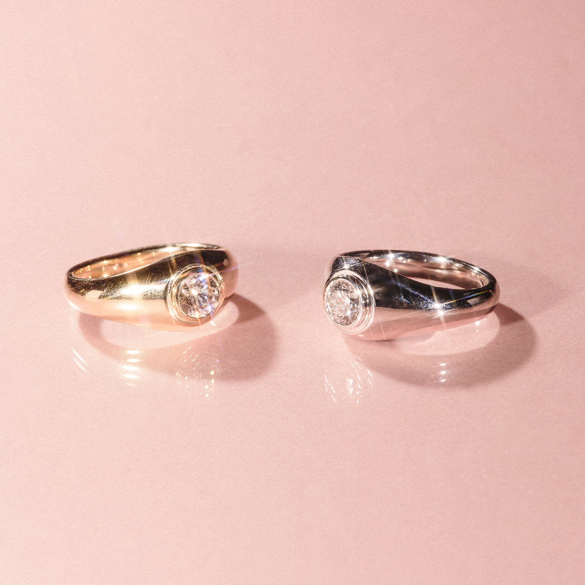 Axis Men's 0.50ct Round Cut Lab Diamond Signet Ring in Sterling Silver