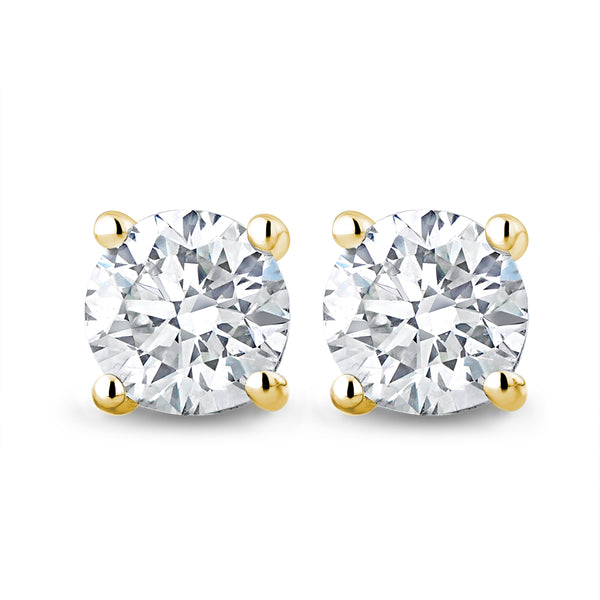 18K Gold Lab Diamond Stud Earrings 1.00CT F/VS1 Quality - 5.1mm