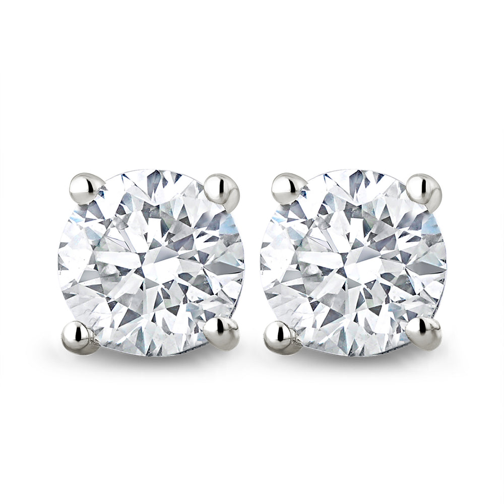 Lab Diamond Stud Earrings 1.50CT F/VS1 Quality 18K White Gold - 5.9mm