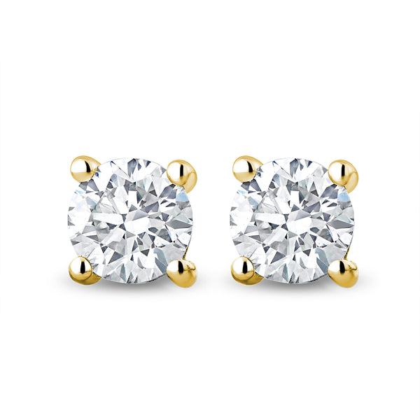 18K Gold Lab Diamond Stud Earrings 0.50CT G/VS1 Quality - 4.1mm