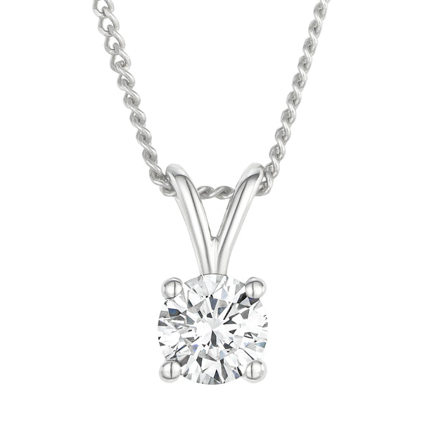 Chloe 0.25ct Lab Diamond Solitaire Necklace Pendant in 9K White Gold H/Si