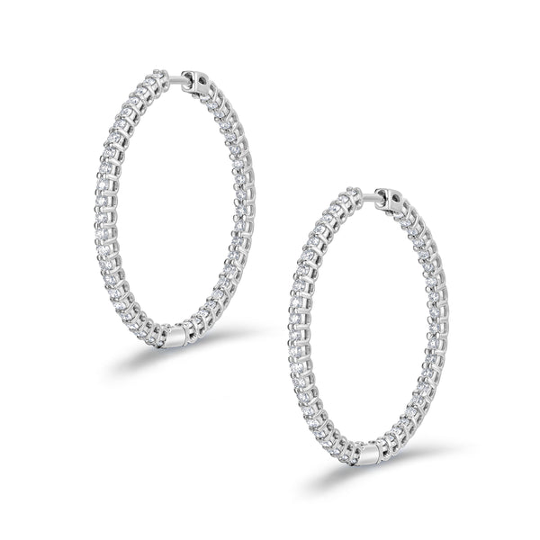 1.00ct Lab Diamond Hoop Earrings in 9K White Gold G/VS