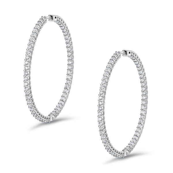 2.00ct Lab Diamond Hoop Earrings in 9K White Gold F/VS