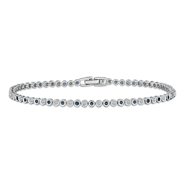 0.43ct Sapphire and 0.35ct Lab Diamond Bracelet in 925 Sterling Silver