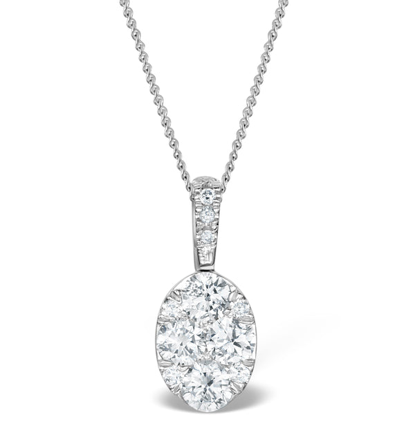 Lab Diamond Oval Galileo 0.52CT Pendant Necklace in 9K White Gold