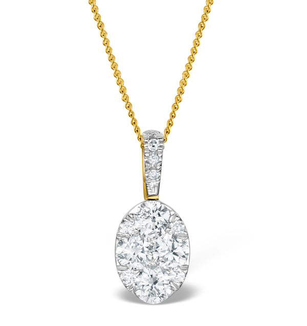 Diamond Oval Galileo 0.52CT Pendant Necklace in 18K Gold - R4640