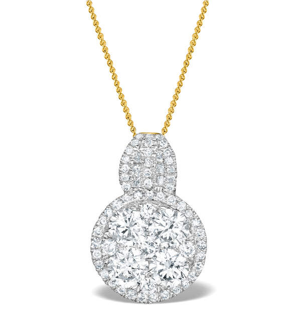 Diamond Halo Galileo 1.40CT Pendant in 18K Gold - R4641