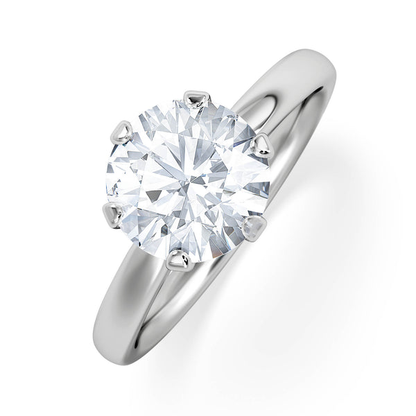 2 Carat Diamond Engagement Ring Low Set Chloe Lab F/VS1 18K White Gold