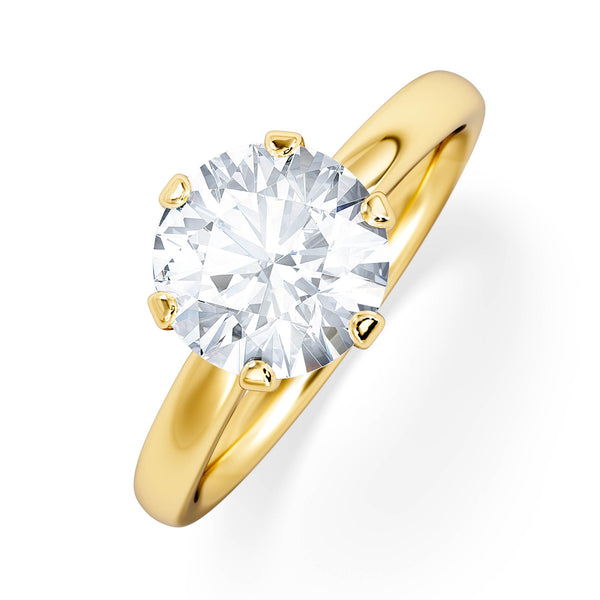 2 Carat Diamond Engagement Ring Low Set Chloe Lab F/VS1 18K Gold