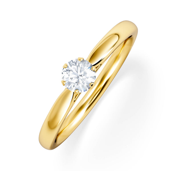Certified Low Set Chloe 18K Gold Diamond Engagement Ring 0.25CT-F-G/VS