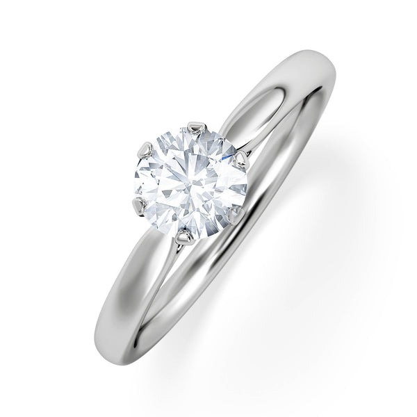 Certified 0.70CT Chloe Low Platinum Engagement Ring E/VS2
