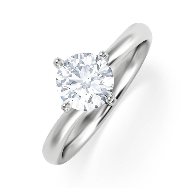 Certified 1.00CT Lily Platinum Engagement Ring E/VS2