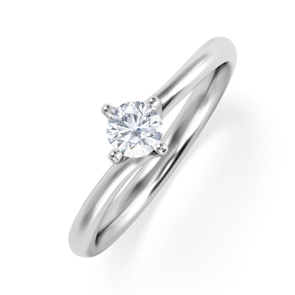 Certified Lily 18K White Gold Diamond Engagement Ring 0.25CT