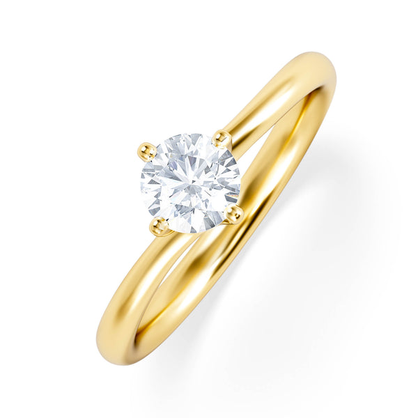 Certified 0.50CT Lily 18K Gold Engagement Ring G/SI2