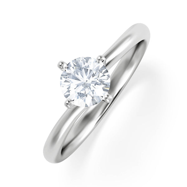 Certified 0.70CT Lily Platinum Engagement Ring E/VS2