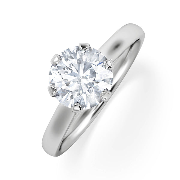 1.50Ct Diamond Engagement Ring High Set Chloe Lab F/VS1 18K White Gold