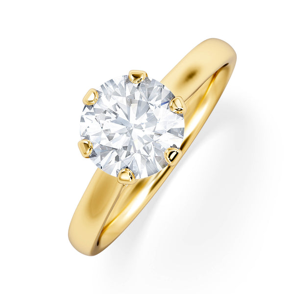 1.50 Carat Diamond Engagement Ring High Set Chloe Lab F/VS1 18K Gold